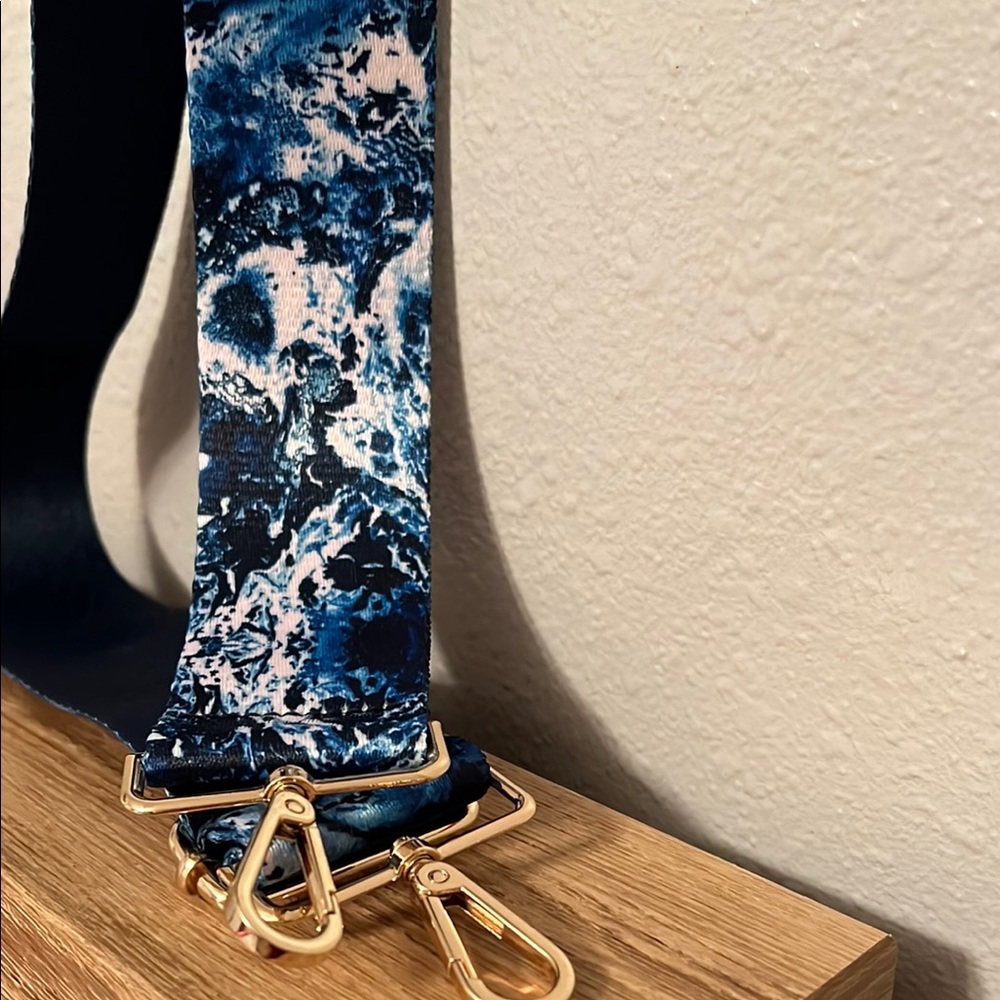 Purse guitar strap Stylish Blue and Gold Adjustable Strap